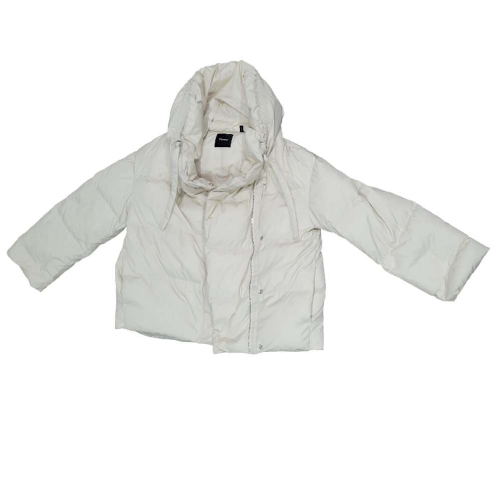 Women's Theory Cream Puffer Jacket - Size Small